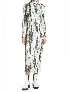 Ted Baker Long Sleeve snake Printed Midi Dress